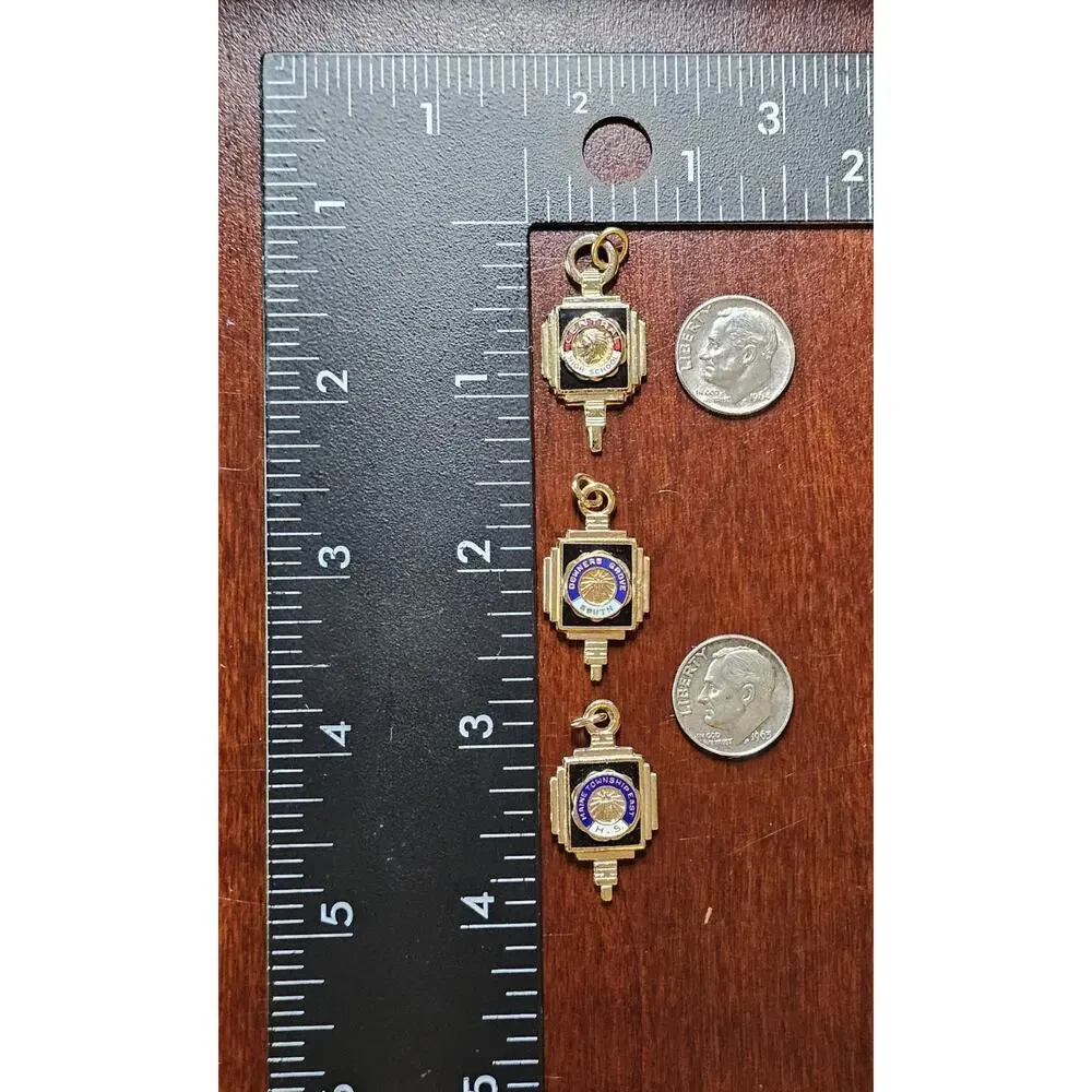Vintage School Watch Fob Lot (3) Bronze * Read Description *